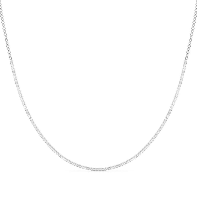 18K Solid Gold Half-Eternity Lab Grown Diamond Bar Necklace - View 9 | Riyanika Jewels