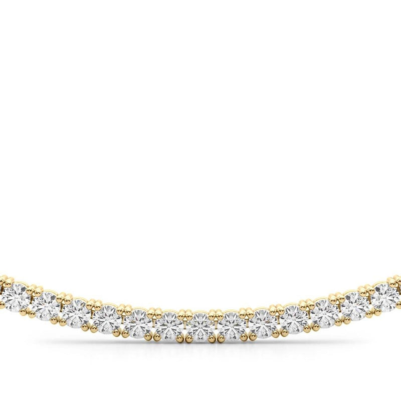 18K Solid Gold Half-Eternity Lab Grown Diamond Bar Necklace - Alternate Angle | Riyanika Jewels