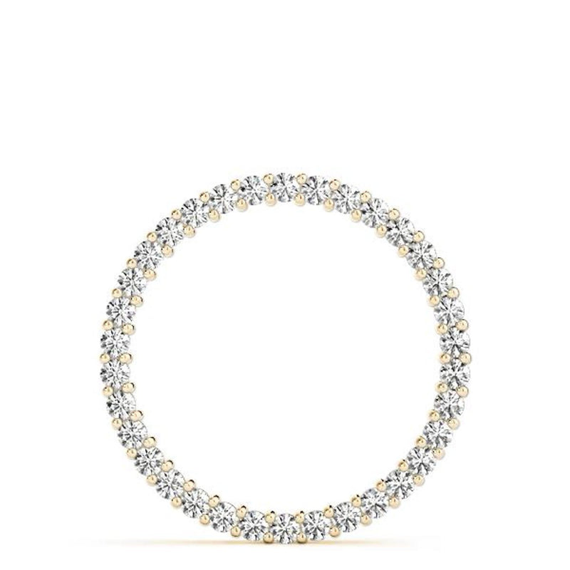 18K Solid Gold 1.00 CTW Lab Grown Diamond Circle Pendant Necklace - Detail | Riyanika Jewels