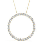 14K 1ct Natural Diamond Pendant Necklace