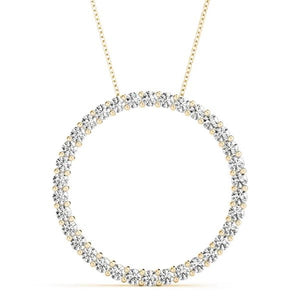 14K 1ct Natural Diamond Pendant Necklace