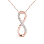 14K Natural Diamond Twisted Pendant Necklace