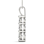 18K Solid Gold Lab Grown Diamond Three-Stone Drop Pendant - Close Up | Riyanika Jewels