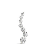 18K Solid Gold Graduated Journey Natural Diamond Pendant Necklace - Alternate Angle | Riyanika Jewels