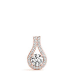 14K Natural Diamond Halo Pendant Necklace