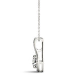 14K Natural Diamond Halo Pendant Necklace