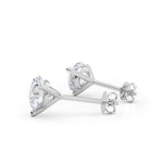 18K Solid Gold 1.00 CTW Natural Diamond Martini-Set Stud Earrings - Detail | Riyanika Jewels