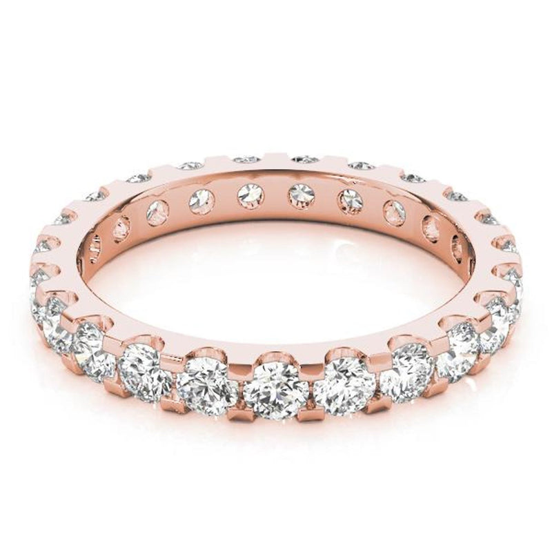 18K Solid Gold Lab Grown Diamond Eternity Band - Close Up | Riyanika Jewels