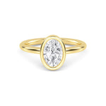 18K 1ct Lab Grown Diamond Oval Cut Solitaire Engagement Ring