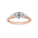 14K 1ct Lab Grown Diamond Marquise Cut Solitaire Engagement Ring