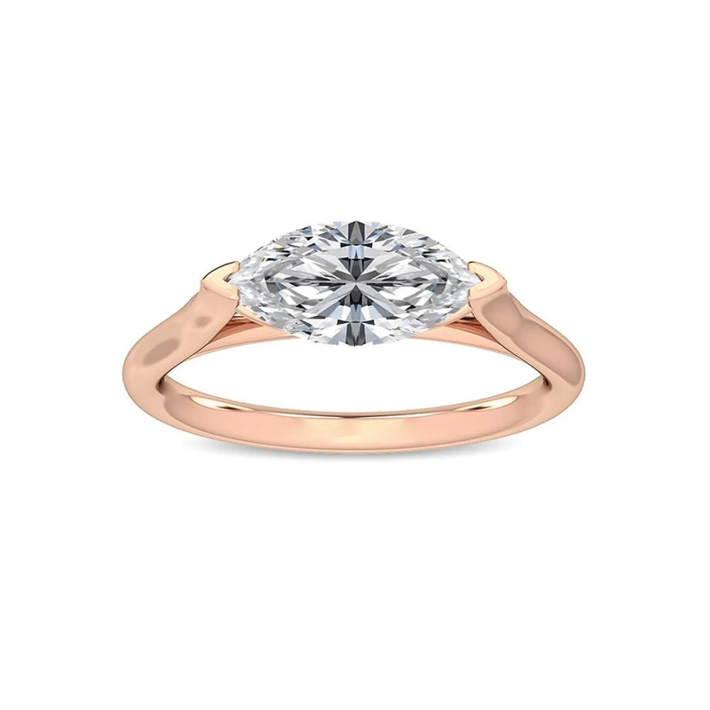 14K 1ct Lab Grown Diamond Marquise Cut Solitaire Engagement Ring