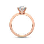18K Solid Gold 1 Carat Round Cut Natural Diamond Solitaire Ring - Side View | Riyanika Jewels