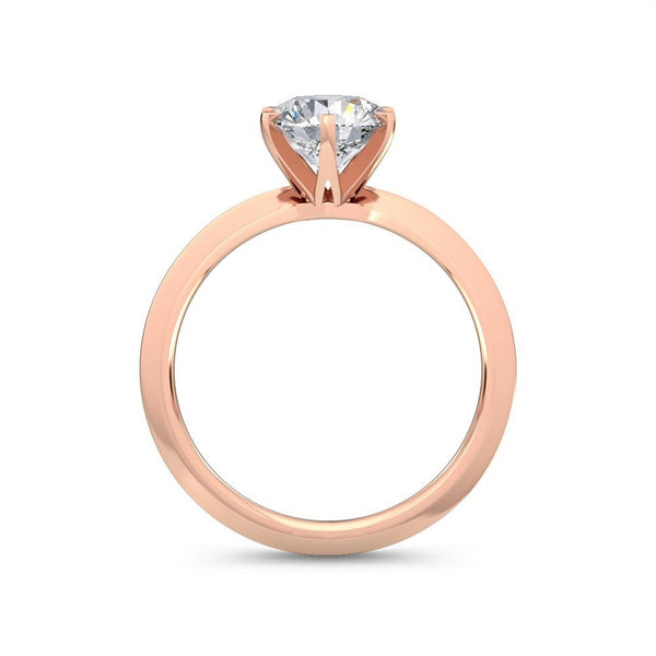 14K 1ct Natural Diamond Round Cut Solitaire Ring