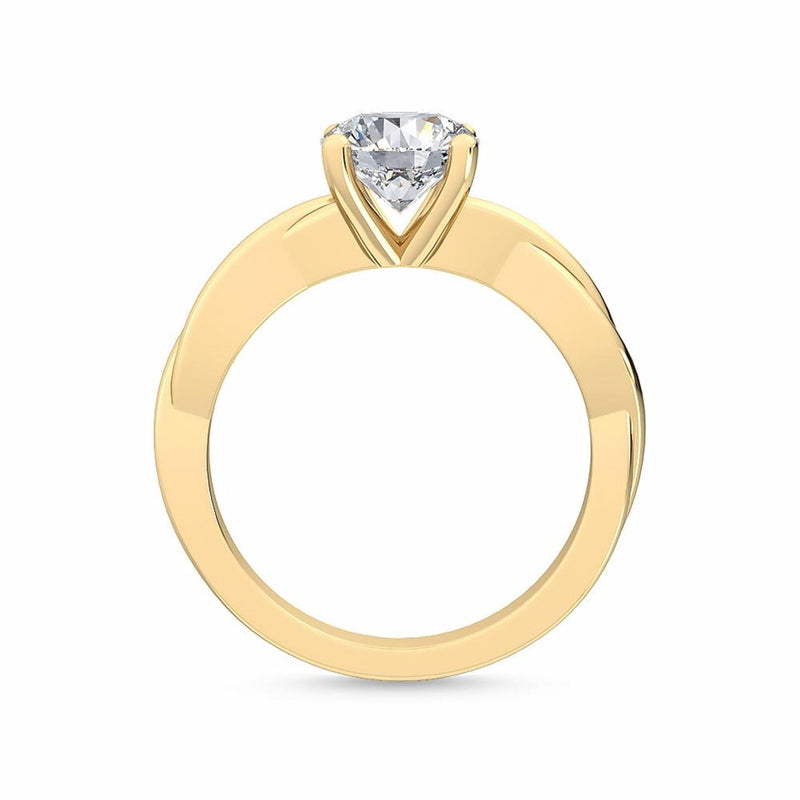 18K Solid Gold 1.00Ct Round Natural Diamond Solitaire Engagement Ring - Detail | Riyanika Jewels