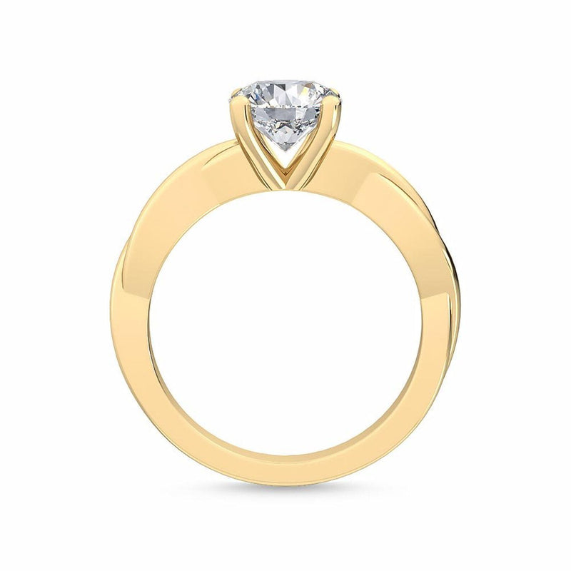 14K 1ct Lab Grown Diamond Round Cut Solitaire Engagement Ring