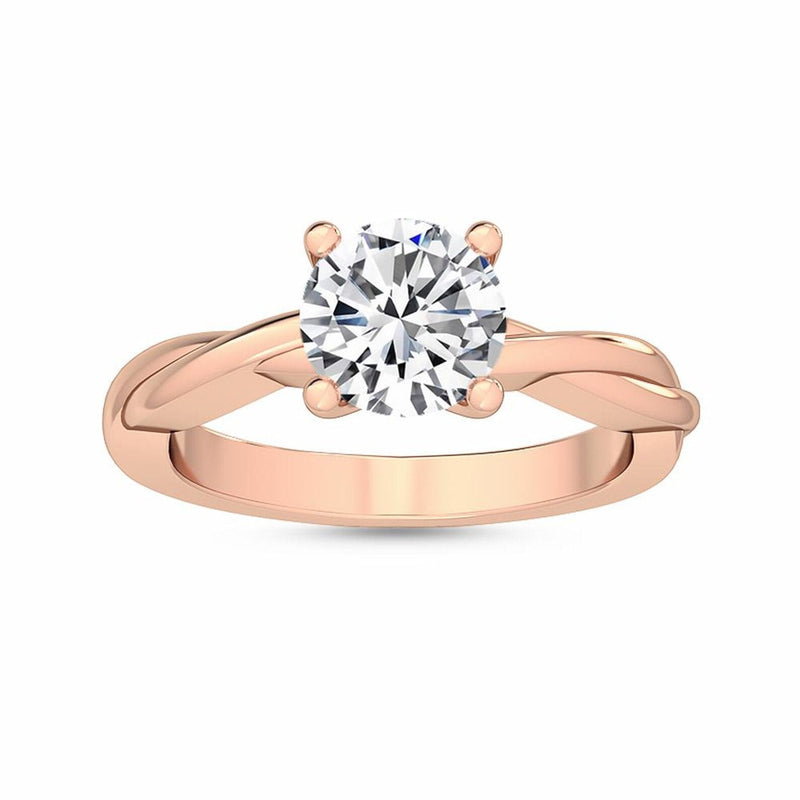 14K 1ct Lab Grown Diamond Round Cut Solitaire Engagement Ring
