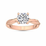 14K 1ct Natural Diamond Round Cut Solitaire Engagement Ring