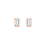 14K 1.08ct Emerald Bezel Stud Earrings