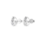 1.12ct Pear Cut Bezel Set Lab Grown Diamond Stud Earrings in 18K Solid Gold - Detail | Riyanika Jewels