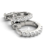 14K Solid Gold Lab Grown Diamond Huggie Earrings – Shared Prong Setting