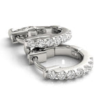 18K Solid Gold Natural Diamond Huggie Earrings – Shared Prong Setting - View 6 | Riyanika Jewels