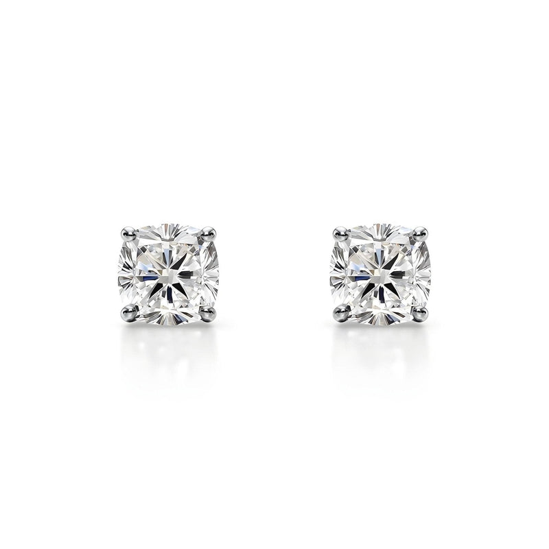 14K Lab Grown Diamond Cushion Cut Stud Earrings