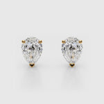14K 1ct Natural Diamond Pear Cut Stud Earrings