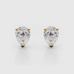 14K Natural Diamond Pear Cut Stud Earrings