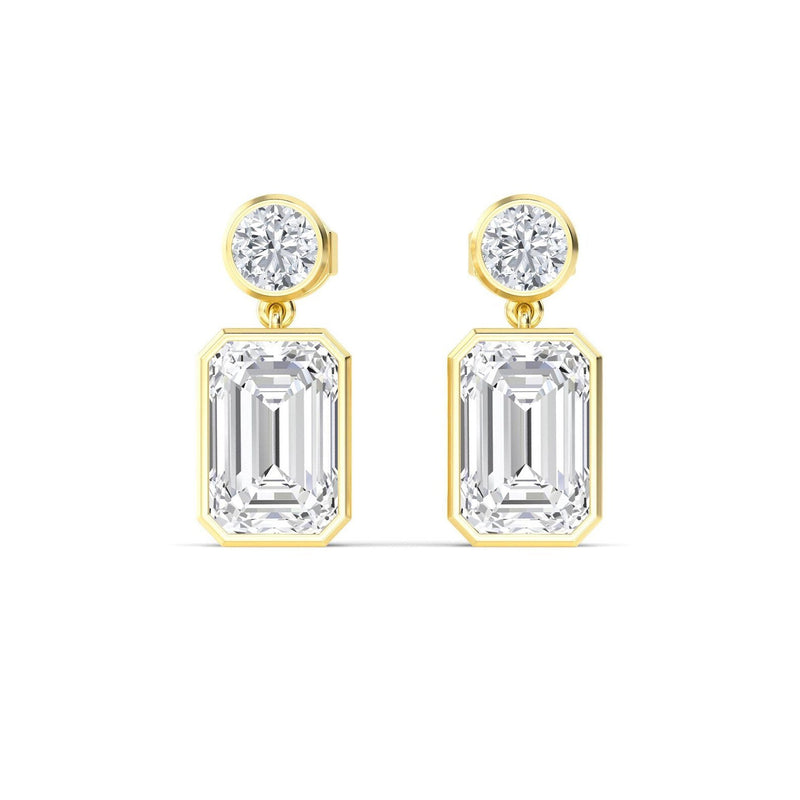 14K 2.32ct Lab Grown Diamond Round Cut Drop Earrings