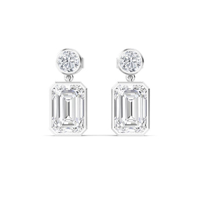 14K 2.32ct Lab Grown Diamond Round Cut Drop Earrings