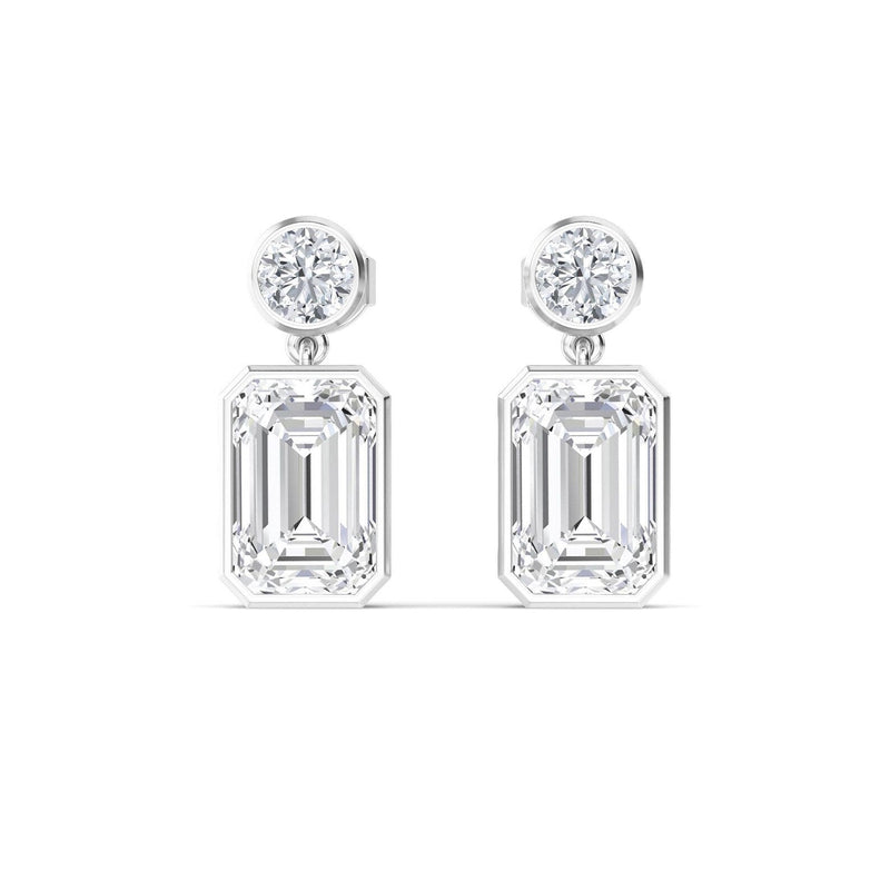 14K 2.32ct Lab Grown Diamond Round Cut Drop Earrings