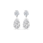 14K 2.19ct Natural Diamond Round Cut Drop Earrings