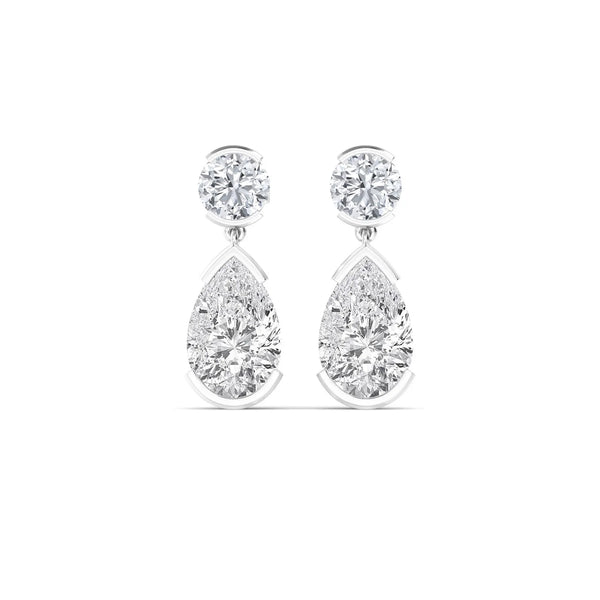 14K 2.19ct Lab Grown Diamond Round Cut Drop Earrings