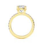 18K Solid Gold 3.04 Ct Oval Cut Natural Diamond Hidden Halo Engagement Ring - Detail