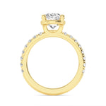 14K 2ct Lab Grown Diamond Oval Cut Side Stone Engagement Ring