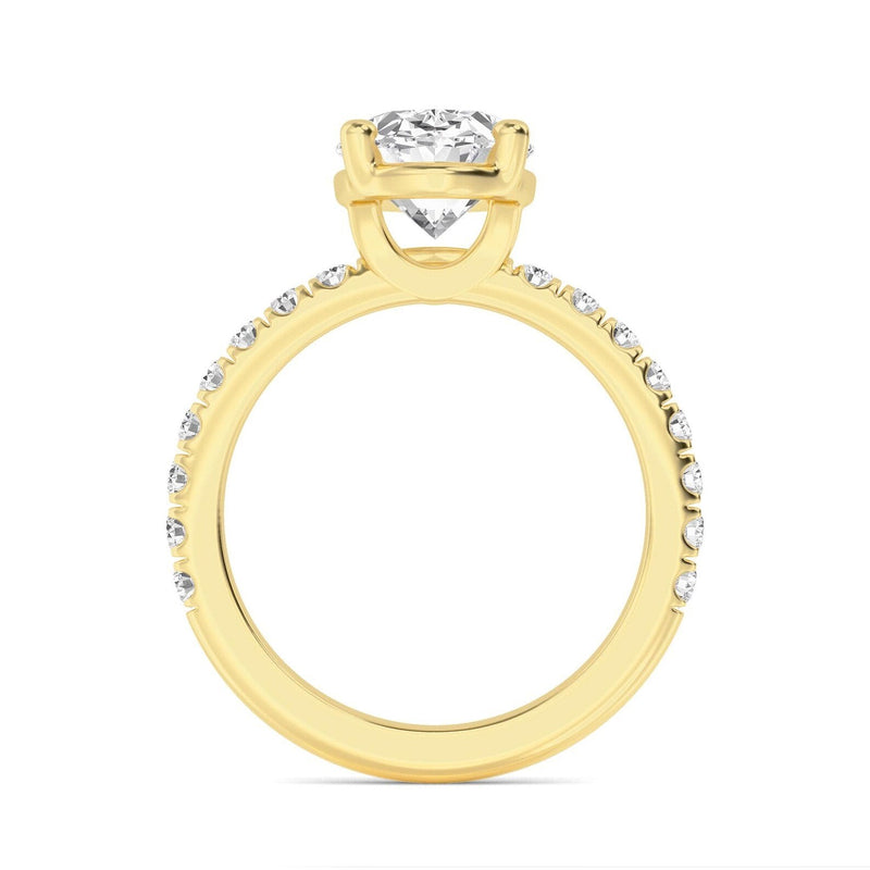 14K 2ct Lab Grown Diamond Oval Cut Side Stone Engagement Ring