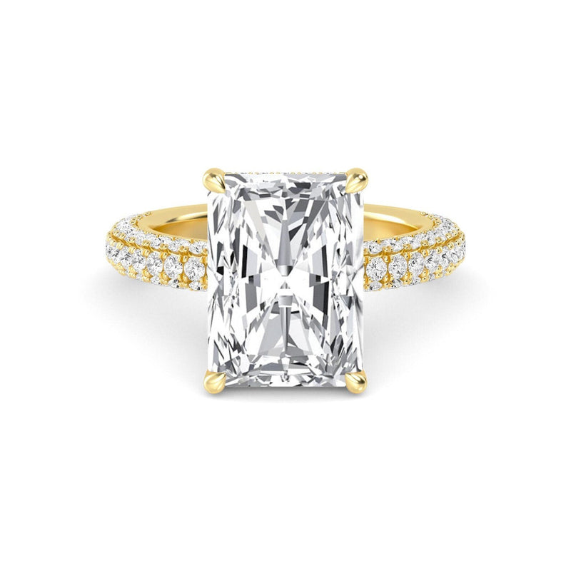 14K 5.71ct Natural Diamond Radiant Cut Solitaire Engagement Ring