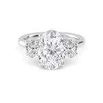 14K 2.72ct Lab Grown Diamond Oval Cut Three Stone Engagement Ring