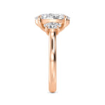 14K 2.72ct Lab Grown Diamond Oval Cut Three Stone Engagement Ring