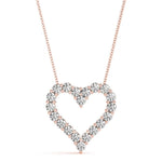 18K Solid Gold 0.60 CT Lab Grown Diamond Heart Pendant Necklace - View 6 | Riyanika Jewels