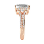 14K 3ct Natural Diamond Emerald Cut Solitaire Engagement Ring