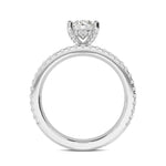 14K 2ct Natural Diamond Oval Cut Solitaire Engagement Ring