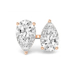 18K Solid Gold 10.43 Ct Double Pear Lab Grown Diamond Toi et Moi Engagement - Side View | Riyanika Jewels
