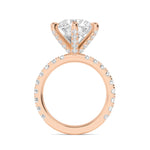 18K Solid Gold 3.01 CT Round Cut Natural Diamond Engagement Ring - Side View | Riyanika Jewels
