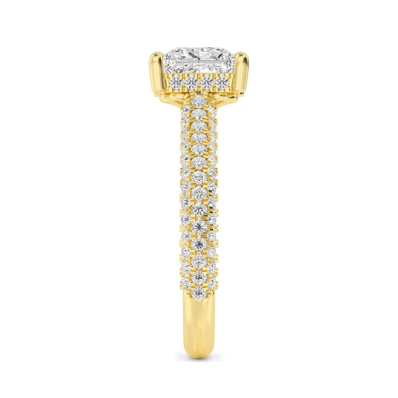 14K 2ct Natural Diamond Princess Cut Solitaire Engagement Ring