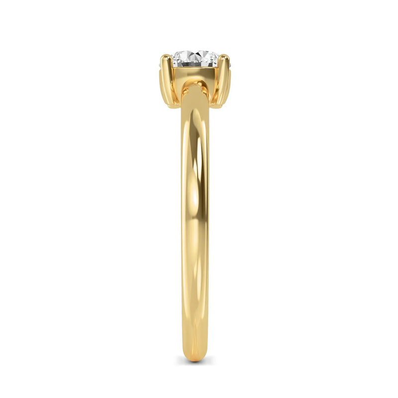 18K Solid Gold 0.52 Ct Round 4‑Prong Natural Diamond Solitaire Engagement Ring - Detail
