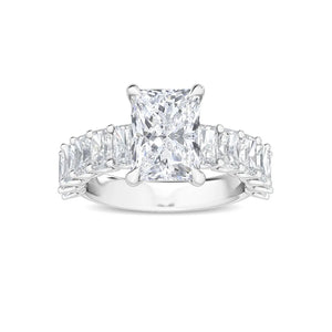 14K 3ct Natural Diamond Radiant Cut Solitaire Engagement Ring