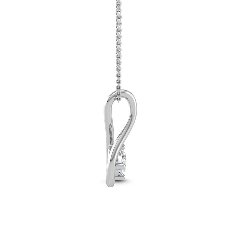 18K Solid Gold 0.50 Ct Lab Grown Diamond Teardrop Pendant Necklace - Alternate Angle