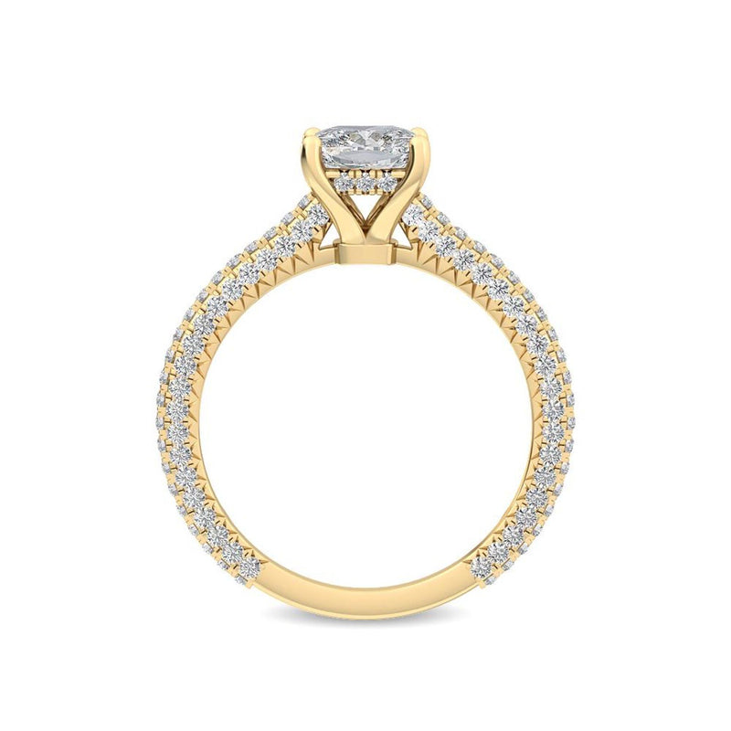 18K Solid Gold 1.21Ct Cushion Cut Lab Grown Diamond Engagement Ring - Detail | Riyanika Jewels