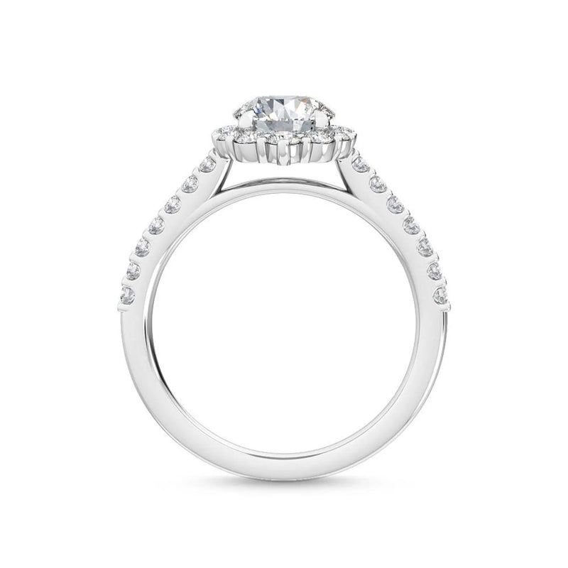 14K 1.5ct Natural Diamond Round Cut Halo Engagement Ring